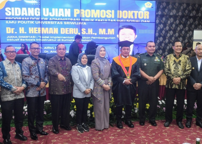 Gubernur Sumsel Herman Deru Resmi Sandang Gelar Doktor, Begini Suasana Sidang Terbukanya