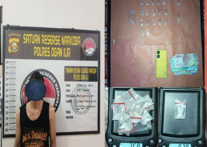17 Paket Sabu Gagal Beredar di Pemulutan, Usai Pengedarnya Diamankan Satres Narkoba Polres Ogan Ilir