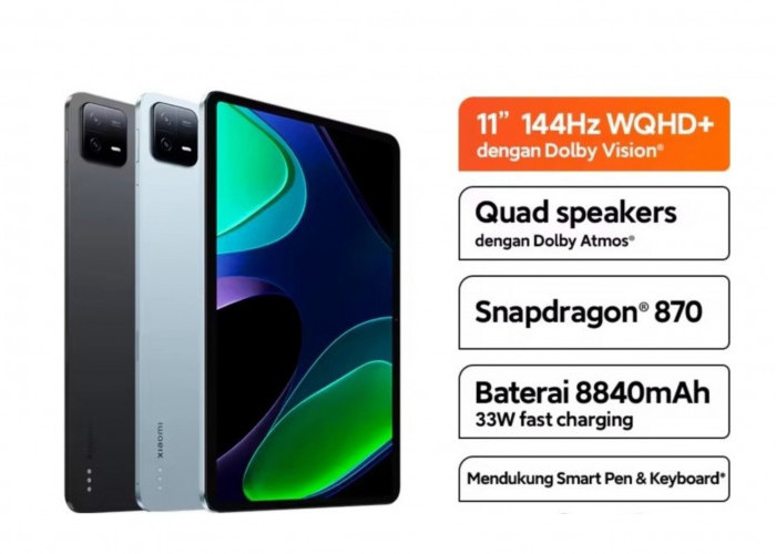 Xiaomi Pad 6 Usung Layar 144Hz dan Snapdragon 870, Tablet Kelas Menengah Rasa Flagship