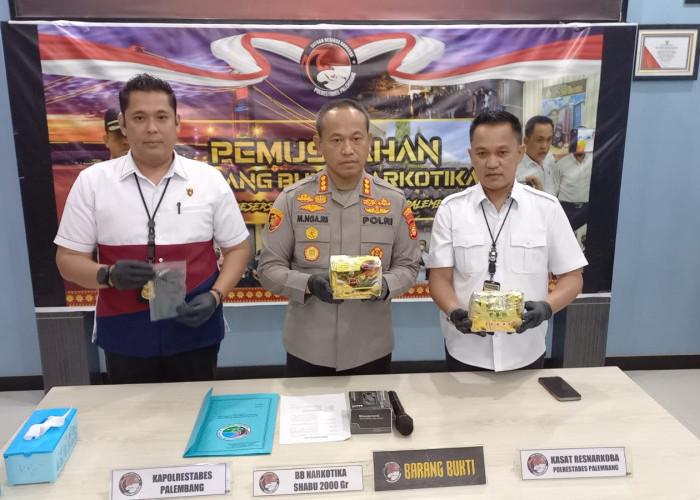 Polisi Amankan 2 Kilogram Lebih Sabu-Sabu dari Pengedar di Jl Riau Palembang 