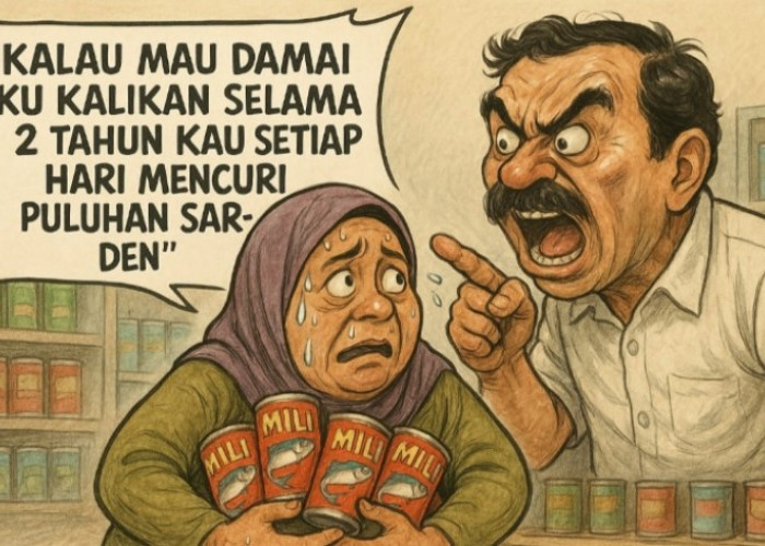 Geger Emak-Emak 2 Tahun Curi Puluhan Sarden Kepergok Pemilik Toko, Aksinya Bikin Geleng-Geleng Warganet 