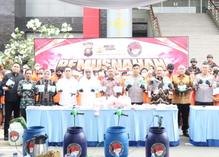 WAW, Polda Sumsel Musnahkan Narkoba Senilai Rp21,79 Miliar, 370 Ribu Jiwa Berhasil Diselamatkan