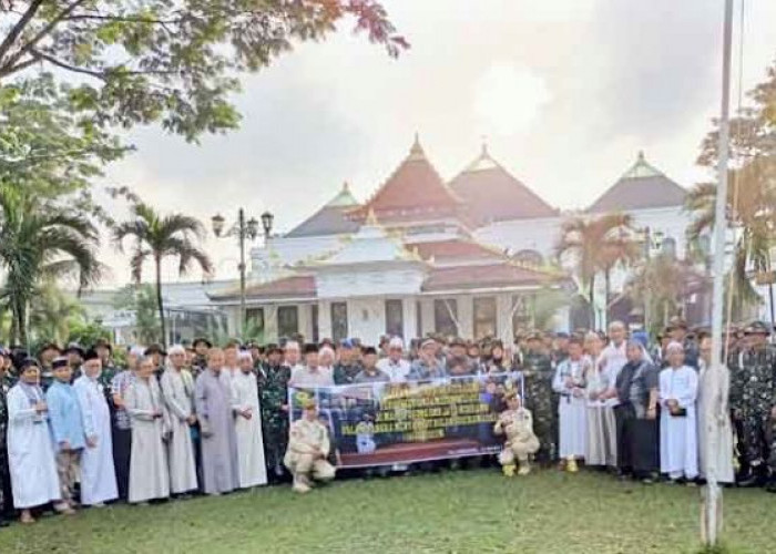 Bersih-Bersih Masjid Agung Jaya Wikramo Palembang Jelang Ramadan, Bentuk Kebersamaan Manunggal Bersama TNI