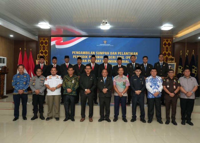 Perkuat Profesionalisme Aparatur, Kemenkum Sumsel Lantik PPNS dan Pejabat Non Manajerial