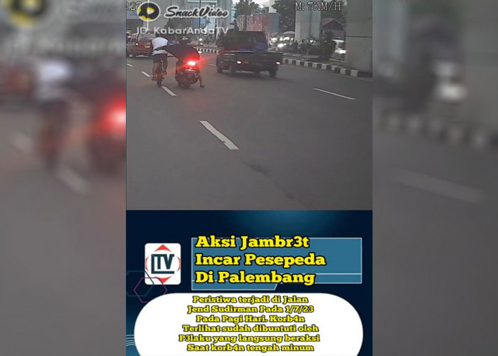 Heboh! Video Amatir Rekam Aksi Nekat Pelaku Jambret Pesepeda di Jalan Raya Kota Palembang