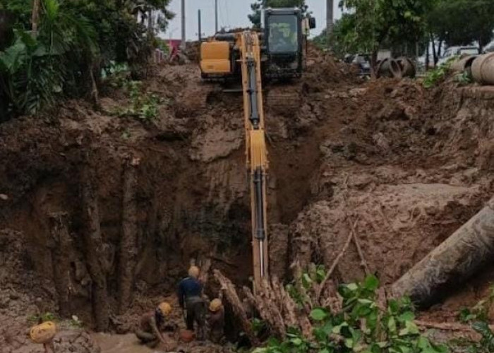 Perbaikan Pipa Induk Jalan Soekarno Hatta Palembang, Pelanggan Perumda Tirta Musi Distop Air Bersih