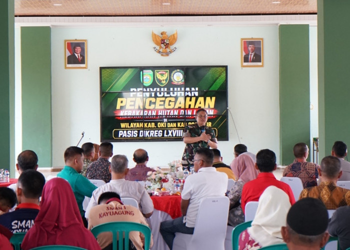 Pencegahan dan Sinergi Lintas Sektor Hadapi Ancaman Karhutla Materi Seskoad Penyuluhan di Kodim 0402/OKI