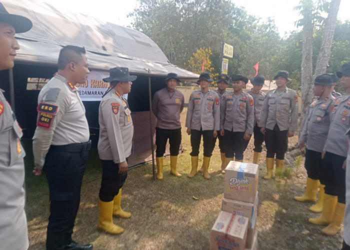 Perkuat Penanganan Karhutla, Dir Samapta Polda Sumsel Cek Posko BKO di Pedamaran Timur