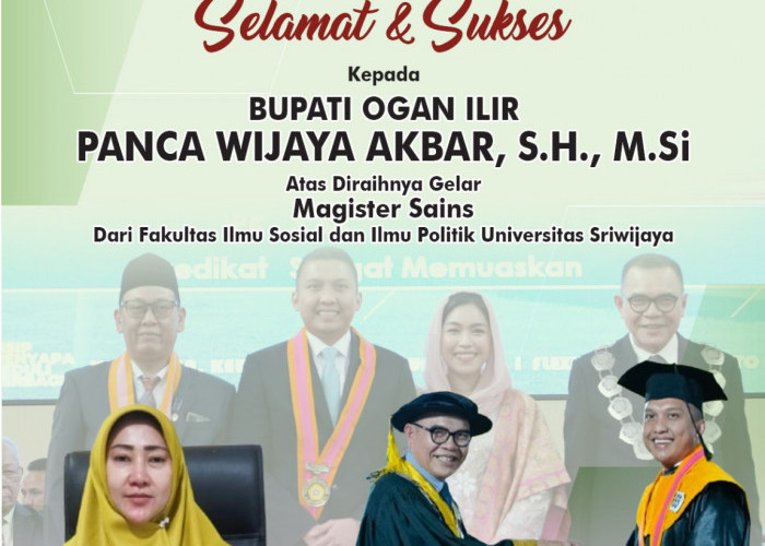 DPMPTSP Ogan Ilir Mengucapkan Selamat kepada Panca Wijaya Akbar atas Diraihnya Gelar Magister Sains