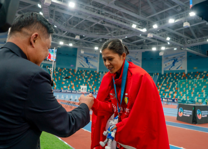 Atlet Lari Asal Muba Sri Maya Sari Raih Medali Perunggu di Asian Indoor Athletics Championship Kazakhtan