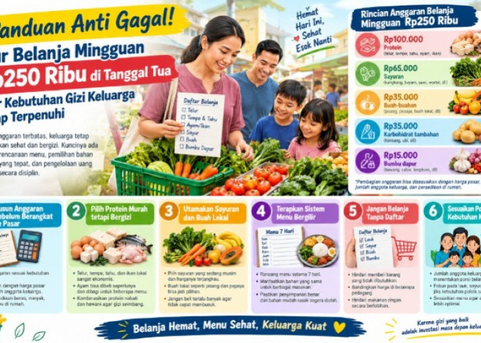 Anti Gagal! Atur Belanja Mingguan Rp250 Ribu di Tanggal Tua, Gizi Keluarga Tetap Terjaga