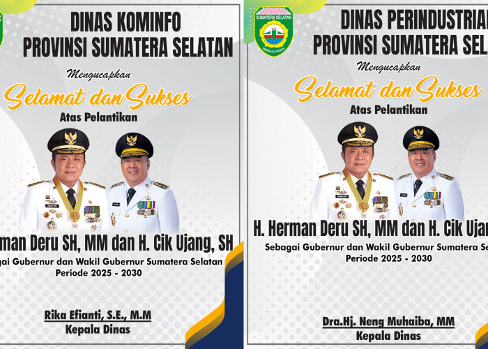 Camat Kominfo Sumsel dan Dinas Perindustrian Mengucapkan Selamat Atas Pelantikan Herman Deru