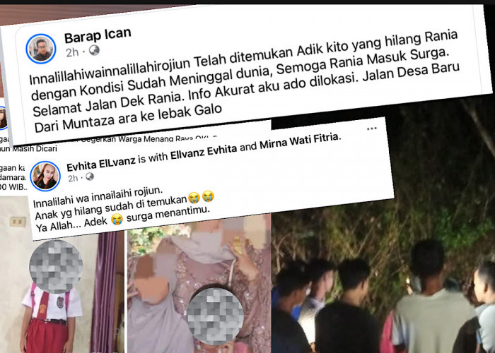 Bocah Rania Ditemukan Tak Bernyawa Usai Dikabarkan Diculik Saat Bermain di Pasar Pedamaran OKI