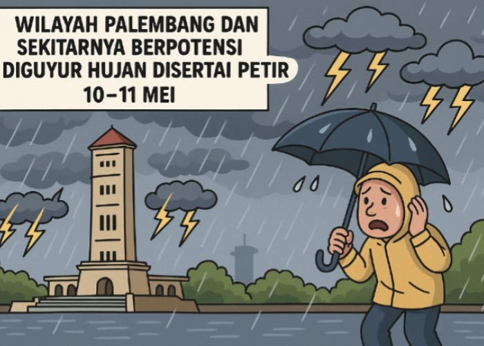 Akhir Pekan Basah, Wilayah Palembang dan Sekitarnya Berpotensi Diguyur Hujan