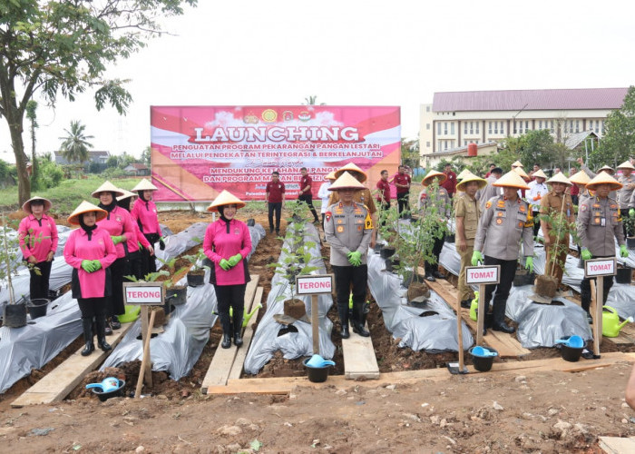 Polda Sumsel Launching Program Pekarangan Pangan Lestari, Dukung Ketahanan Pangan