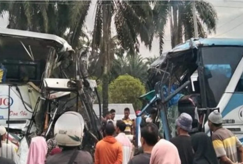 Lintas Sumatera, Dua Bus 'Adu Kambing'  7 Tewas dan 13 Luka 