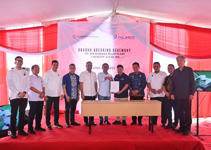 Pelindo dan PT Panah Perak Megasarana Resmikan Pembangunan Pabrik Biomassa di Palembang