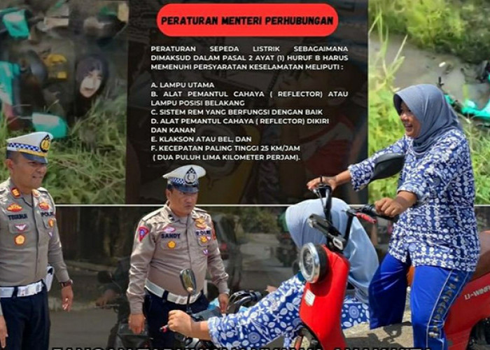 Satlantas Polres Pagaralam Imbau Masyarakat Jangan Gunakan Sepeda Listrik di Jalan Raya