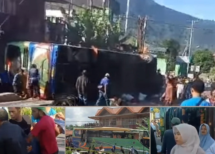 Innalillahi, Bus AKAP  ALS Terbalik di Padangpanjang, Puluhan Penumpang Tewas dan Luka-luka