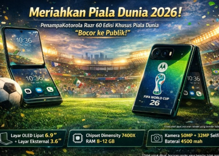 Penampakan Motorola Razr 60 Edisi Khusus Piala Dunia 2026 Bocor ke Publik, Spesifikasinya Begini