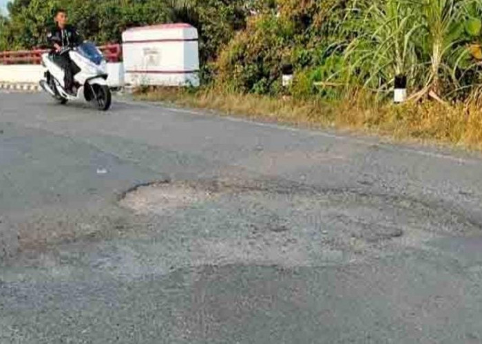 Warga Keluhkan Oprit Jembatan Panai Kecamatan Sanga Desa, Musi Banyuasin, Berlubang Besar
