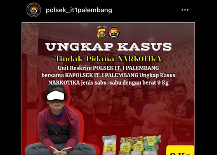 Tangkapan 9 Kg Sabu Dilimpahkan Polsek IT 1 ke Satres Narkoba Polrestabes Palembang Guna Pengembangan Kasusnya