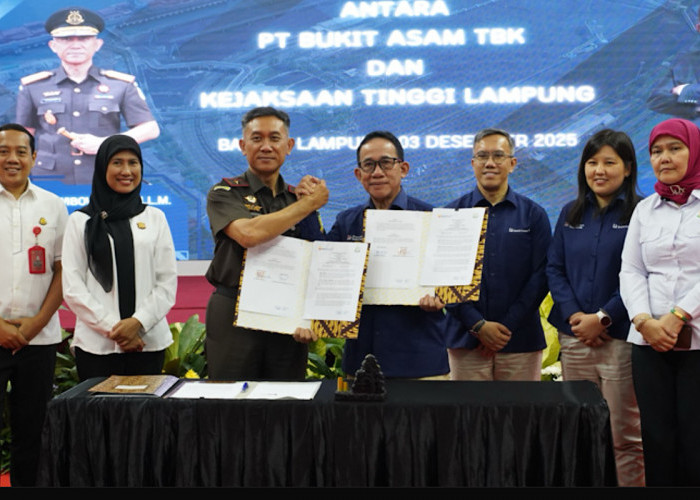 Wujudkan Proyek Strategis Sesuai GCG, PTBA dan Kejati Lampung Tandatangani PKS Bantuan Hukum dan TJSL