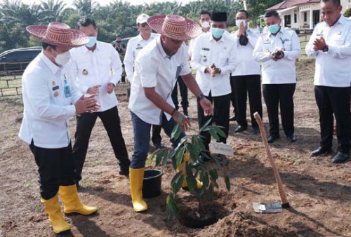 Wamenkumham Tanam Bibit Durian Musangking di SAE Lapas Kayuagung