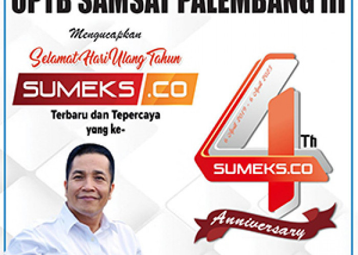 UPTB Samsat III Palembang Mengucapkan Selamat Ulang Tahun Sumeks.co ke 4 Tahun