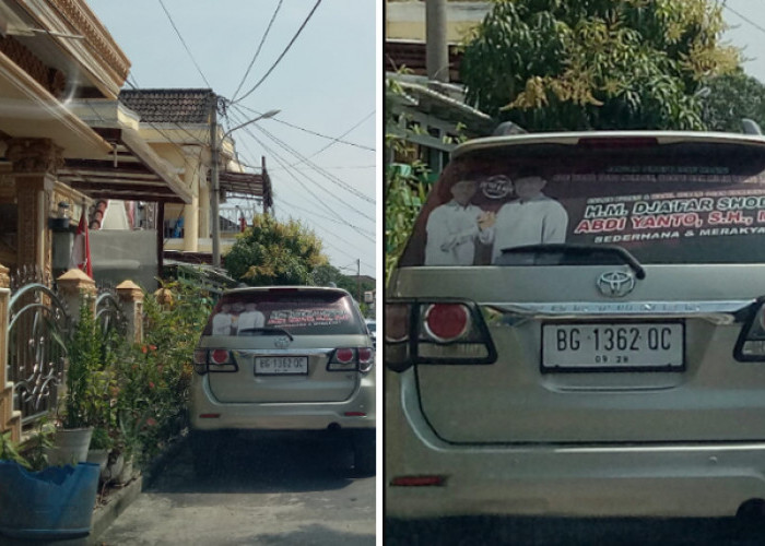 Oknum Kades Tempel Poster Salah Satu Paslon Bupati di Belakang Mobil Pribadi, Begini Kata Bawaslu OKI 