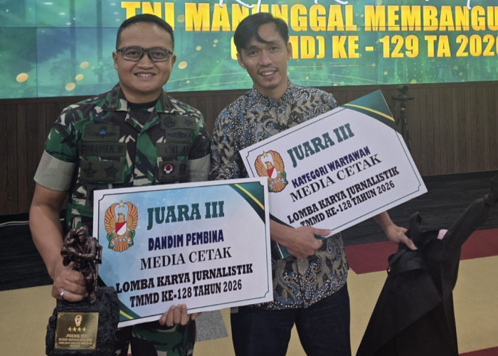 Lomba Karya Jurnalistik TMMD ke-128 Kodim 0402/OKI Raih Juara Kategori Media Cetak