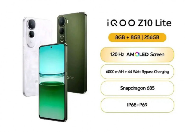 iQOO Z10 Lite Menggunkan Layar P3 Wide Color Gamut, Cocok untuk Gaming dan Streaming dengan Desain Bezel Tipis