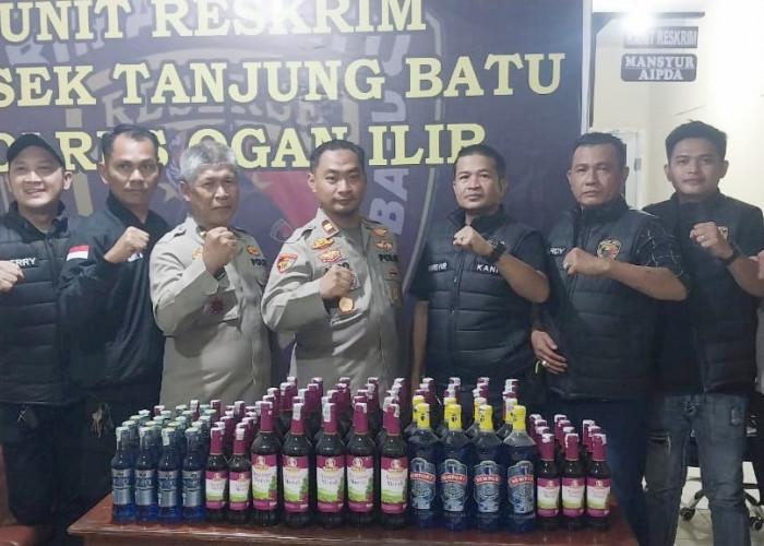 Operasi Miras Polsek Tanjung Batu Ogan Ilir, 89 Botol Disita dari Sejumlah Warung di Wilayah Hukumnya