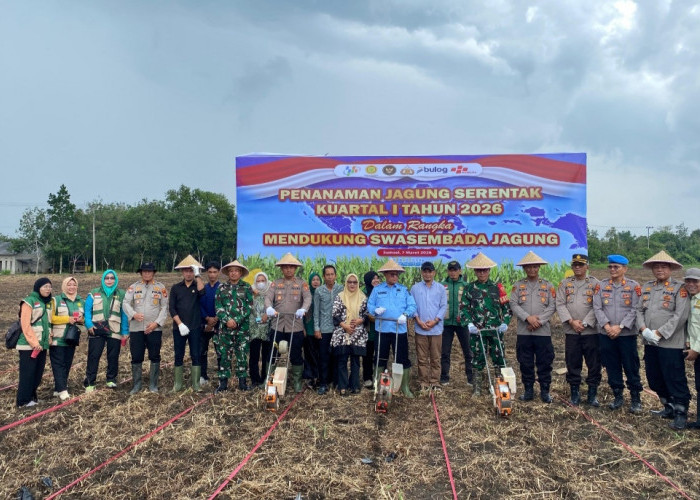 Penanaman Jagung Serentak Kuartal I 2026 Dukung Ketahanan Pangan Dilaksanakan Polres OKI