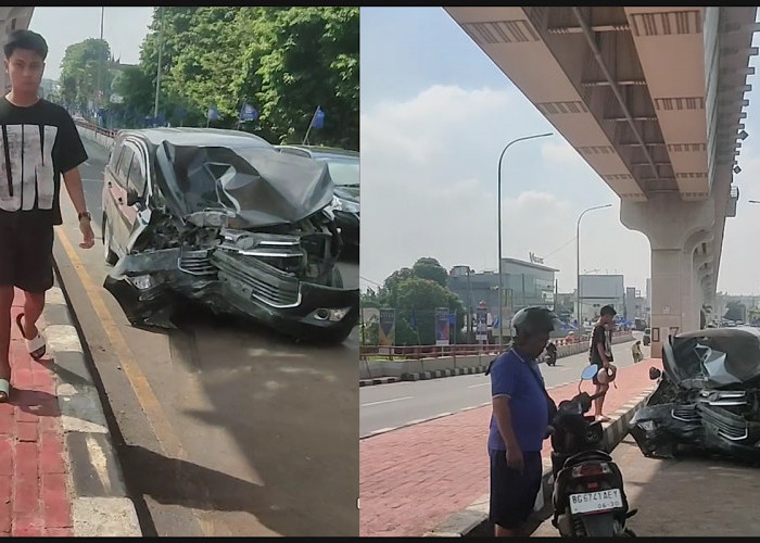 Kakek Bawa Innova Senggol Pejalan Kaki Kabur Malah Tabrak Tiang LRT Dikabarkan Meninggal  