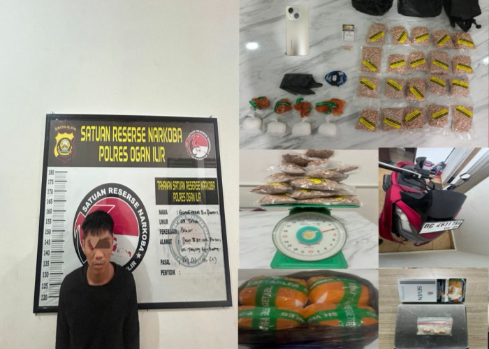 10 Ribu Ekstasi dan 408 Gram Sabu, Berhasil Diamankan Sat Res Narkoba Polres Ogan Ilir dari Seorang Kurir