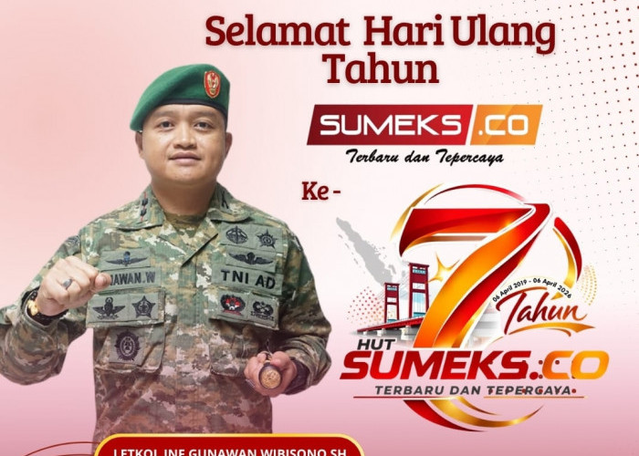 Kodim 0402 OKI-OI Mengucapkan Selamat HUT ke7 SUMEKSCO Tahun 2026