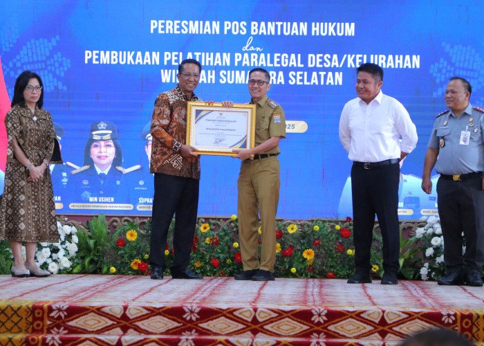 Program Ratu Dewa-Prima Salam, Palembang Peduli Terima Penghargaan Kemenkum RI