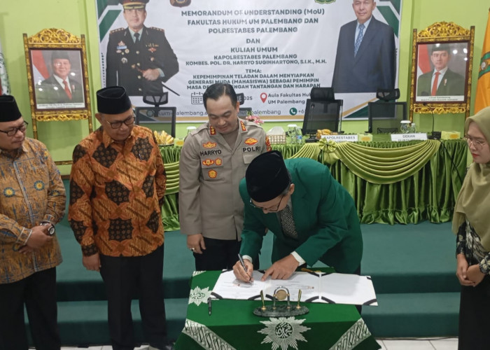 Beri Kuliah Umum Bentuk Mahasiswa Unggul dan Islami Awali MoU Polrestabes Palembang dengan FH UMP