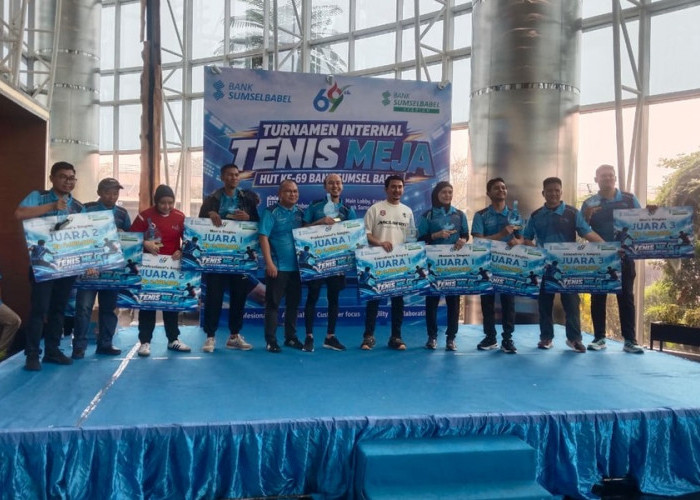 Ini Juara Turnamen Tenis Meja Intern Bank SumselBabel 2026