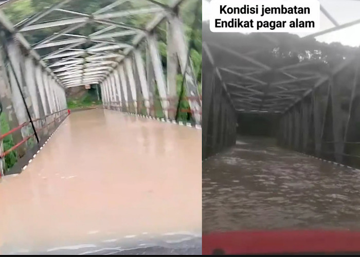 Viral Banjir Hanya Di Atas Jembatan Endikat Pagaralam, Netizen Tak Percaya Tapi Videonya Seliweran di Medsos