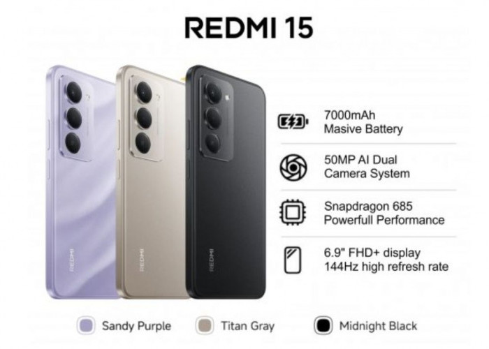 Xiaomi Redmi 15 Pilihan HP Baterai 7000 mAh Termurah 2026 Awet untuk Driver Ojek Online: Ini Spesifikasinya