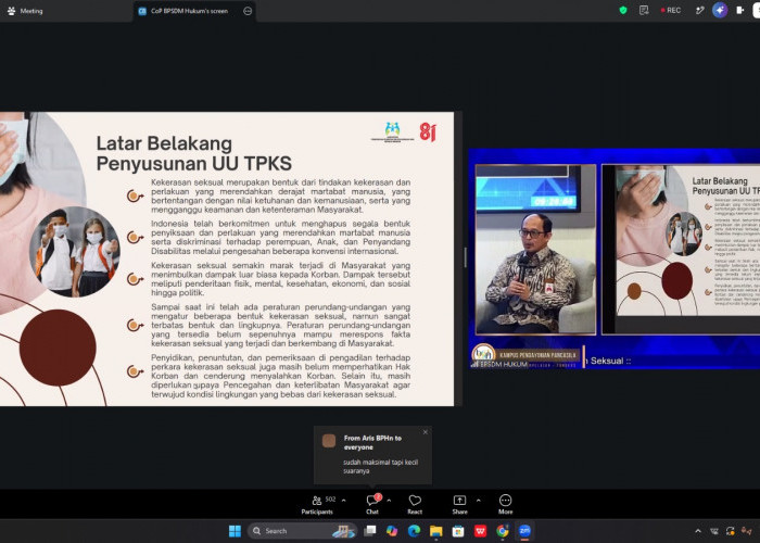 Perkuat Pemahaman Hukum, JF Analis dan Penyuluh Hukum Kemenkum Sumsel Ikuti Community of Practice TPKS