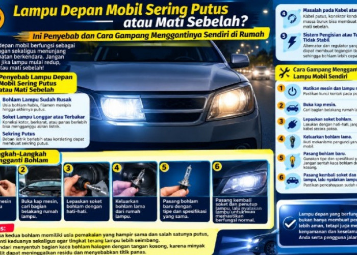 Lampu Mobil Sering Putus atau Mati Sebelah? Ini Penyebab dan Cara Gampang Menggantinya Sendiri di Rumah
