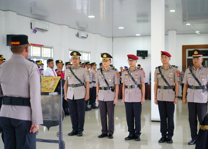 Kapolres OKI Pimpin Sertijab Wakapolres dan Kasat Reskrim