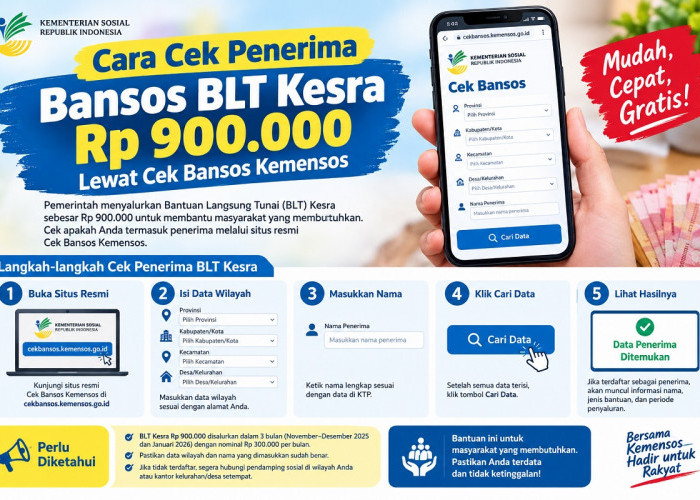 Cara Cek Bansos BLT Kesra Oktober 2026 Rp 900 Ribu Lewat Cek Bansos Kemensos
