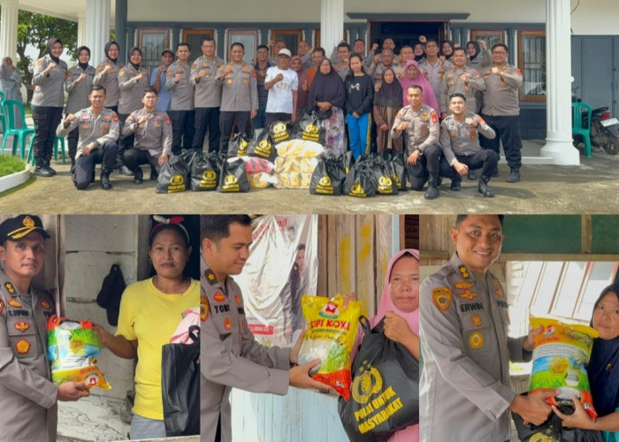 Peduli,Biro SDM Polda Sumsel Bagikan 100 Paket Sembako untuk Warga Gandus dan Kertapati