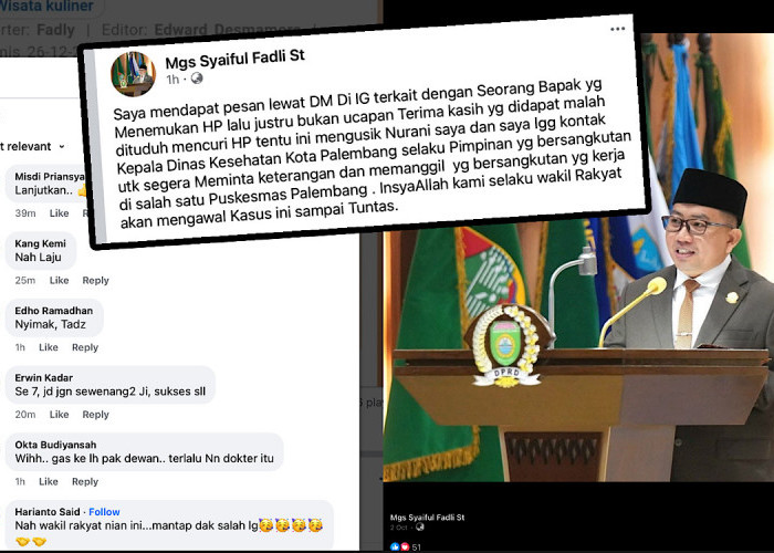 Wakil Rakyat Janji Kawal Sampai Tuntas, Kasus Oknum Dokter Puskesmas 23 Ilir Caci Maki Penemu HP Miliknya 