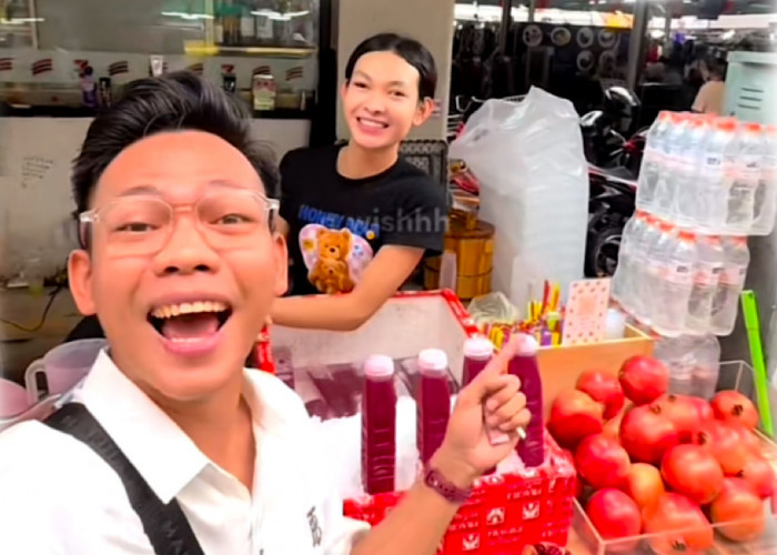 Jeny Penjual Jus di Bangkok Ternyata Bisa Bahasa Palembang, Simak Ucapannya Bikin Shock