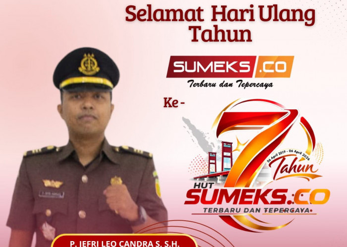 Kasi Intel Kejari Banyuasin Mengucapkan Selamat HUT ke-7 SUMEKS.CO tahun 2026
